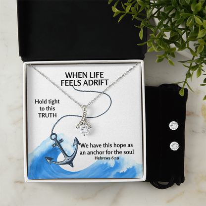 Hope Anchors The Soul (Hebrews 6:19) | Alluring Beauty Necklace & Earring Set
