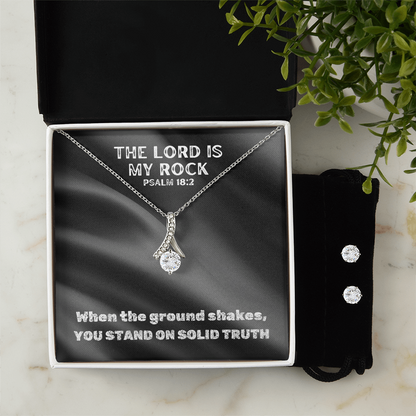 The Lord Is My Rock (Psalm 18:2) | Alluring Beauty Necklace & Earring Set
