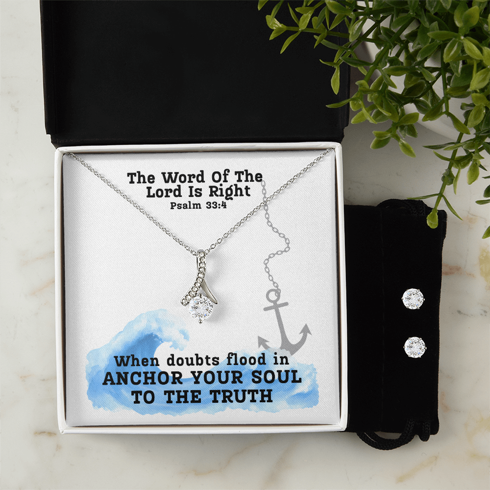 The Word Of The Lord Is Right (Psalm 33:4) | Alluring Beauty Necklace & Earring Set