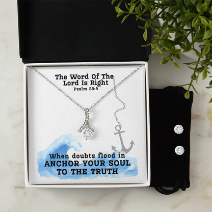The Word Of The Lord Is Right (Psalm 33:4) | Alluring Beauty Necklace & Earring Set