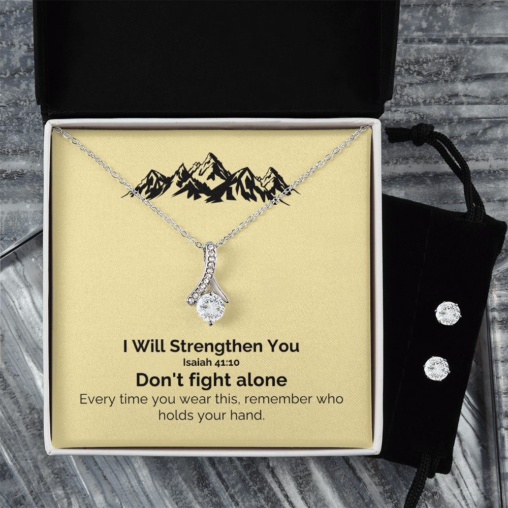 I Will Strengthen You (Isaiah 41:10) | Alluring Beauty Necklace & Earring Set