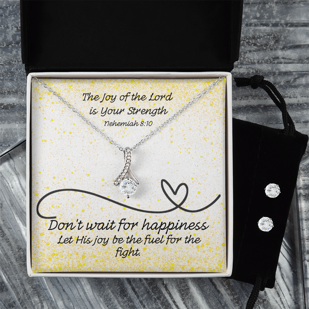 The Joy of the Lord Is Your Strength (Nehemiah 8:10) | Alluring Beauty Necklace & Earring Set