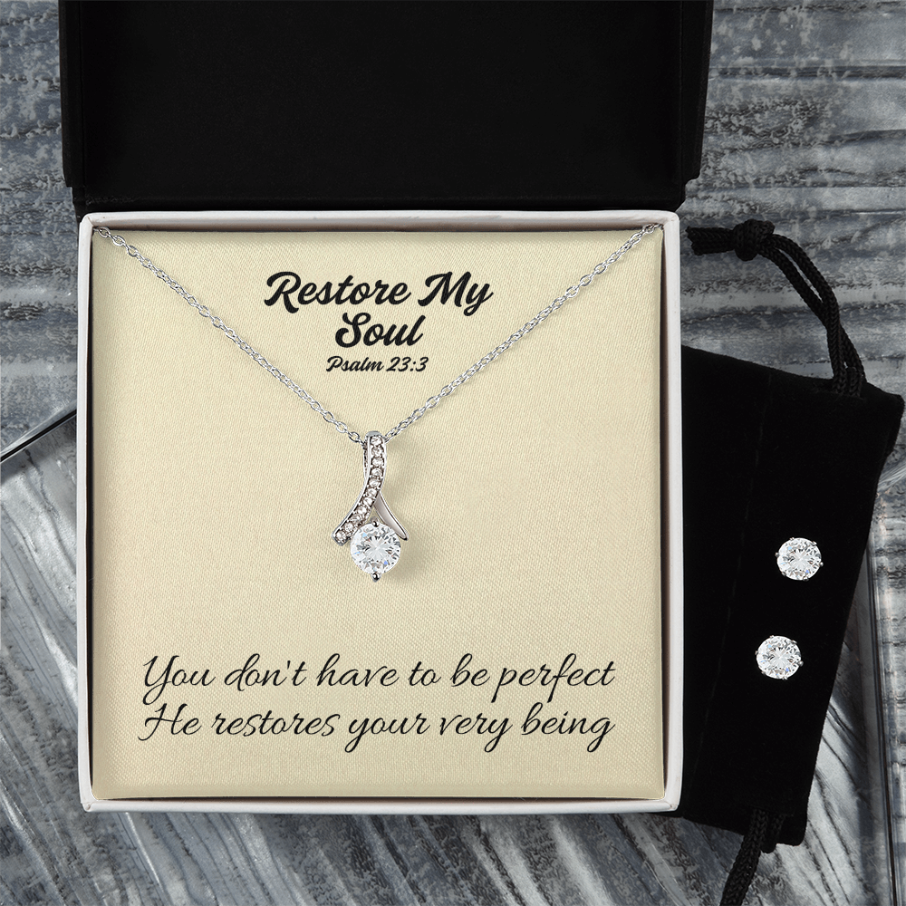 Restore My Soul (Psalm 23:3) | Alluring Beauty Necklace & Earring Set