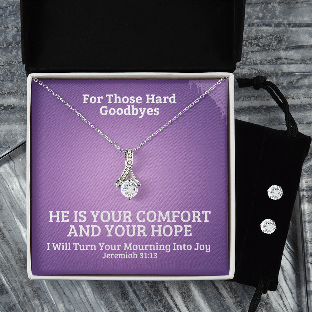 I Will Turn Your Mourning Into Joy (Jeremiah 31:13) | Alluring Beauty Necklace & Earring Set