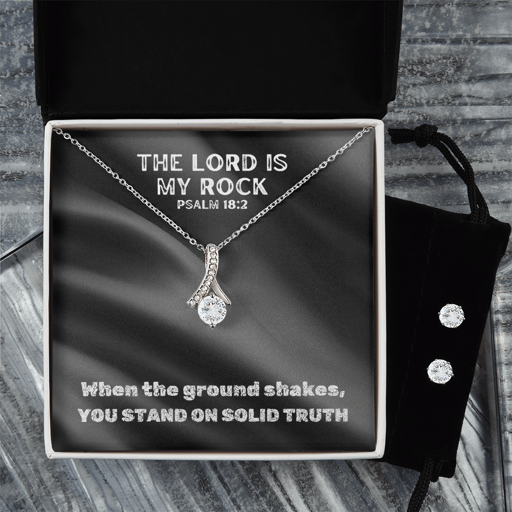 The Lord Is My Rock (Psalm 18:2) | Alluring Beauty Necklace & Earring Set