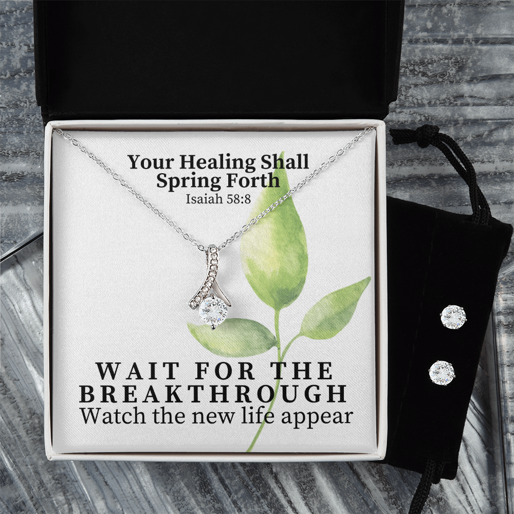 Your Healing Shall Spring Forth (Isaiah 58:8) | Alluring Beauty Necklace & Earring Set
