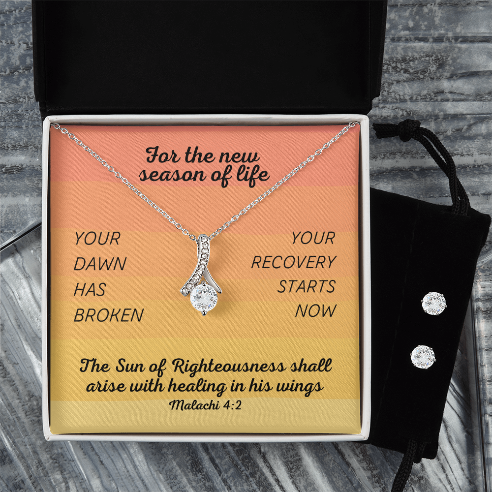 Healing In His Wings (Malachi 4:2) | Alluring Beauty Necklace & Earring Set