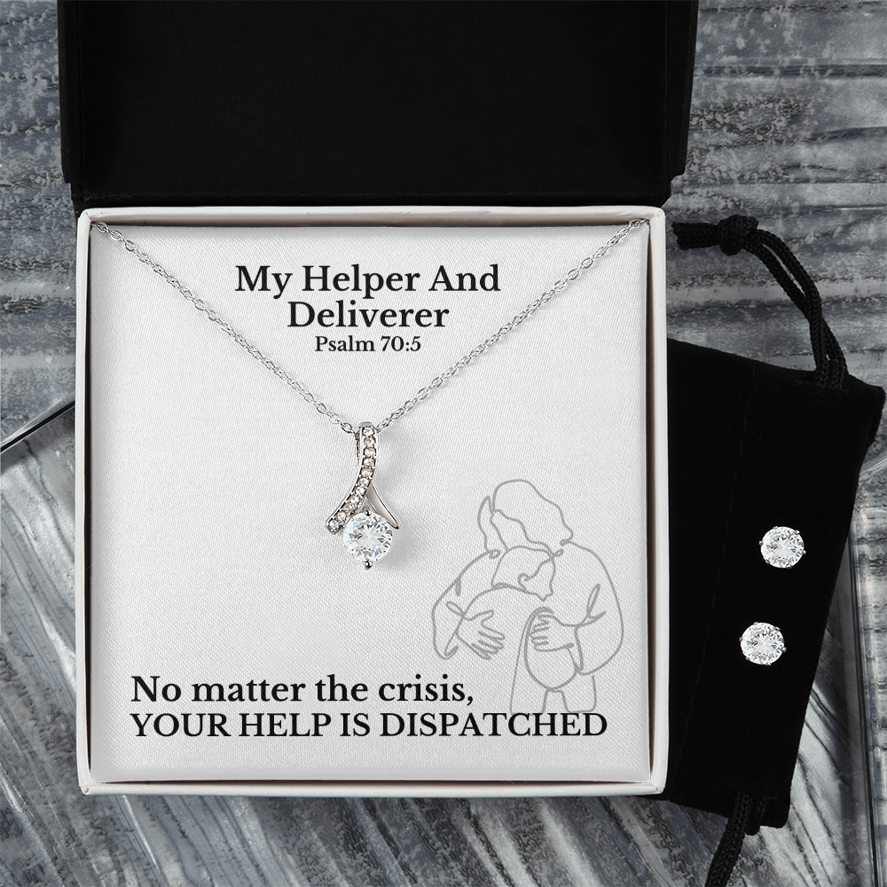 My Helper And Deliverer (Psalm 70:5) | Alluring Beauty Necklace & Earring Set