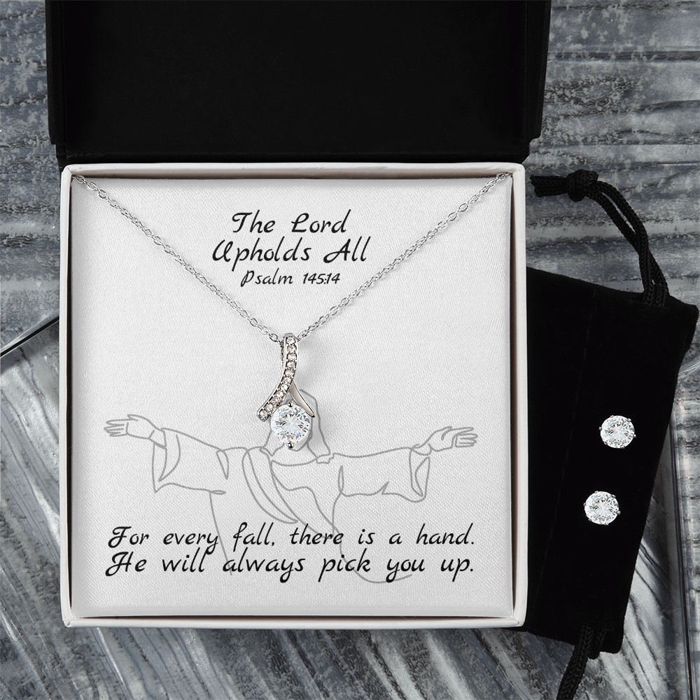 The Lord Upholds All (Psalm 145:14) | Alluring Beauty Necklace & Earring Set