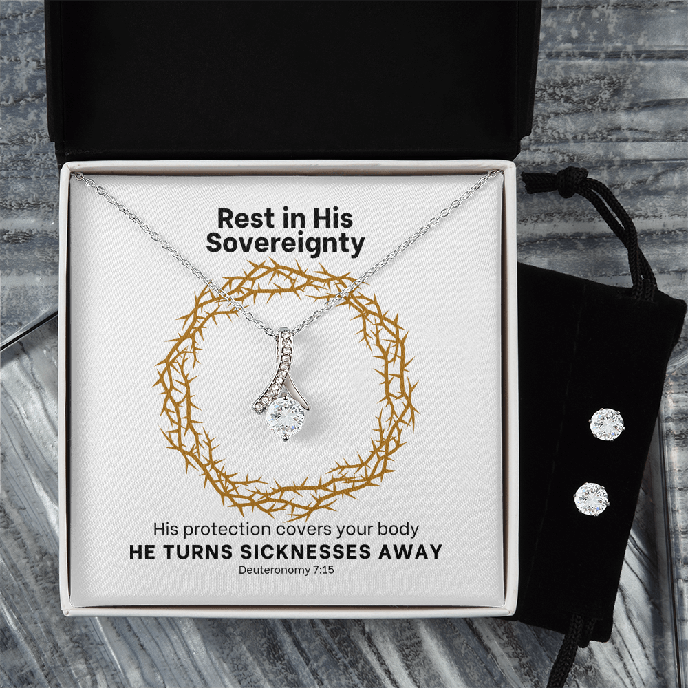 He Turns Sicknesses Away (Deuteronomy 7:15) | Alluring Beauty Necklace & Earring Set
