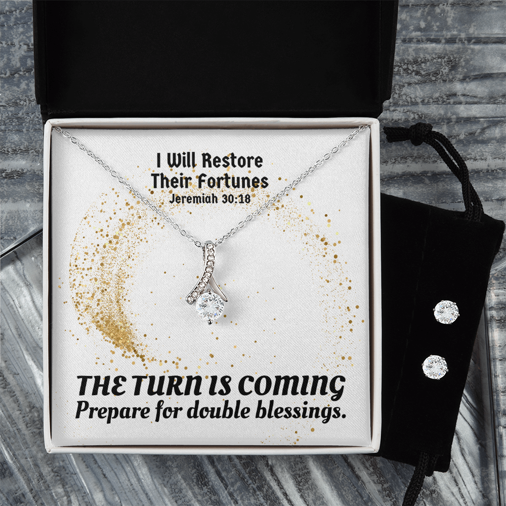 I Will Restore Their Fortunes (Jeremiah 30:18) | Alluring Beauty Necklace & Earring Set