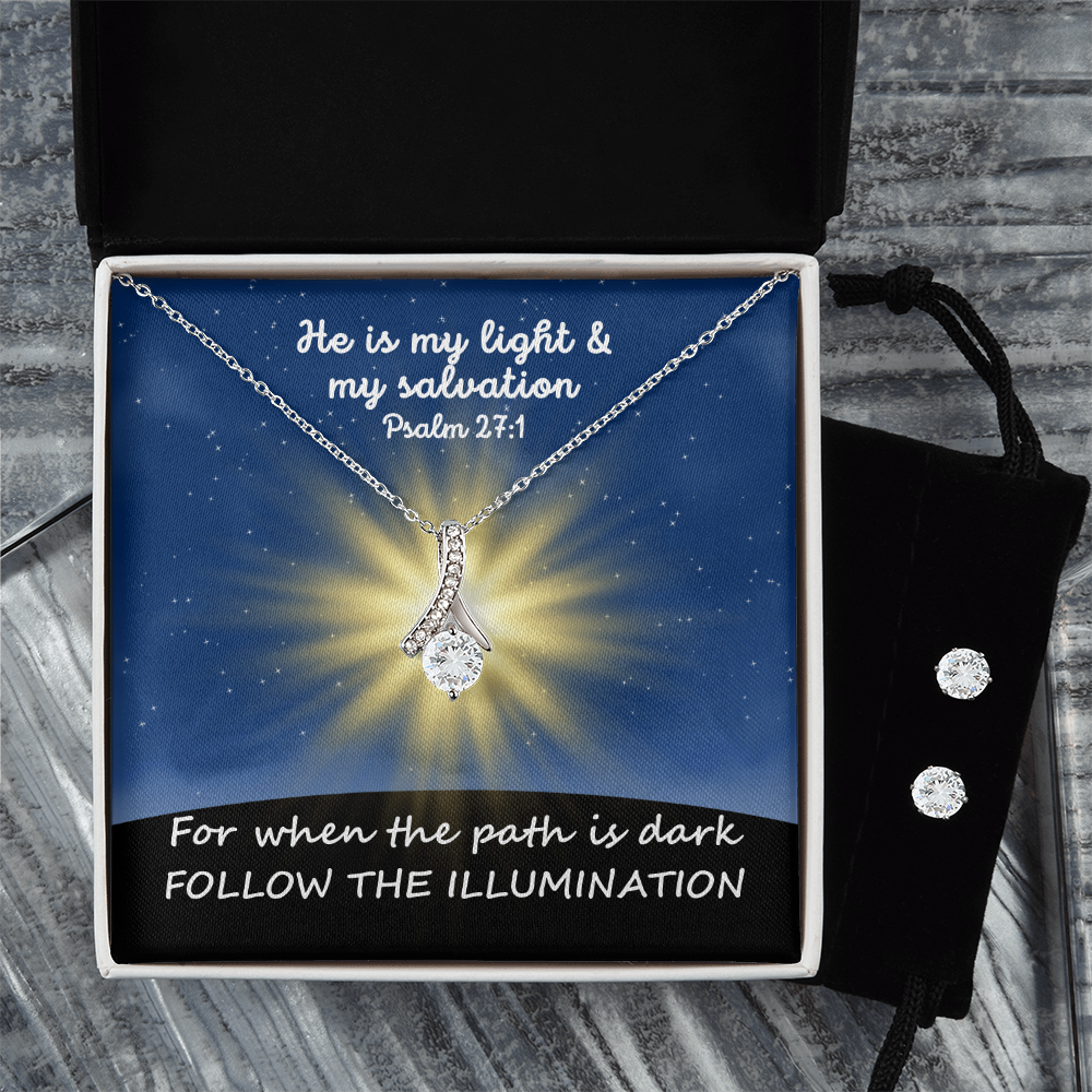 He Is My Light & My Salvation (Psalm 27:1) | Alluring Beauty Necklace & Earring Set