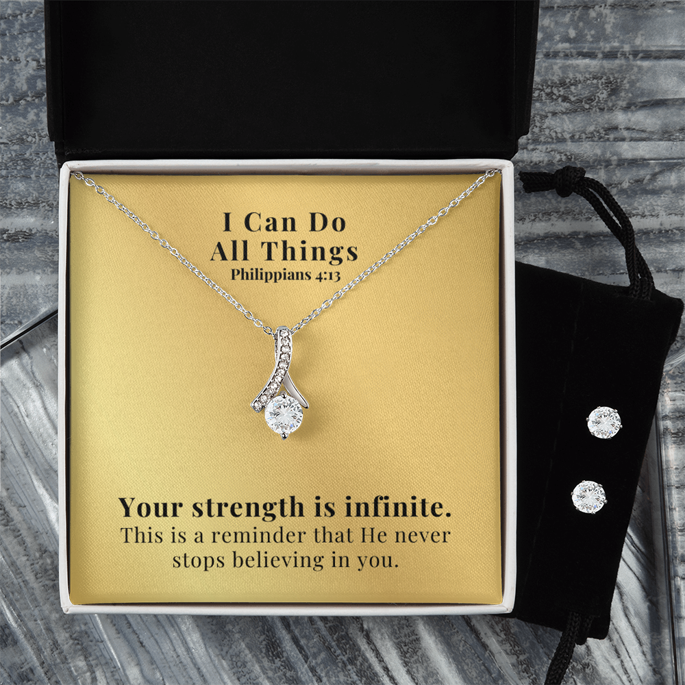 I Can Do All Things (Philippians 4:13) | Alluring Beauty Necklace & Earring Set