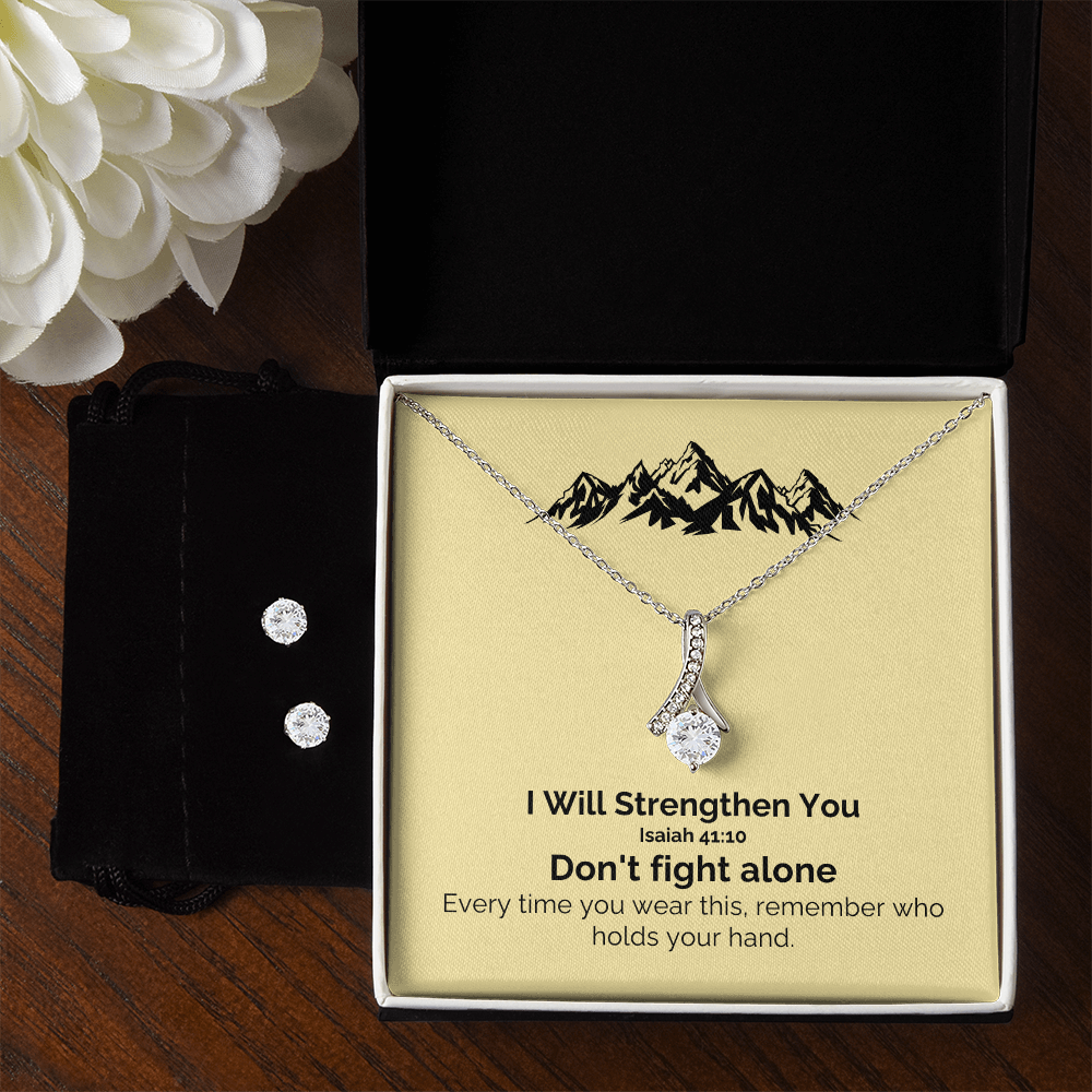 I Will Strengthen You (Isaiah 41:10) | Alluring Beauty Necklace & Earring Set