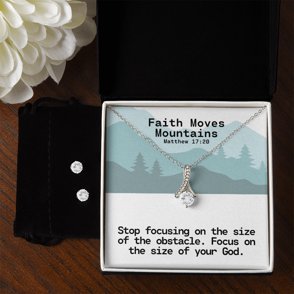 Faith Moves Mountains (Matthew 17:20) | Alluring Beauty Necklace & Earring Set
