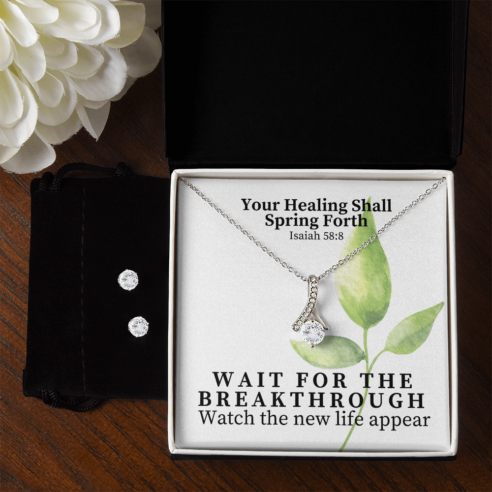 Your Healing Shall Spring Forth (Isaiah 58:8) | Alluring Beauty Necklace & Earring Set