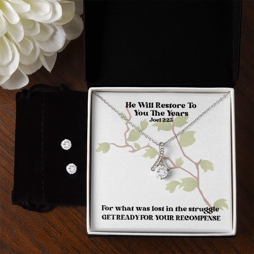 He Will Restore To You The Years (Joel 2:25) | Alluring Beauty Necklace & Earring Set