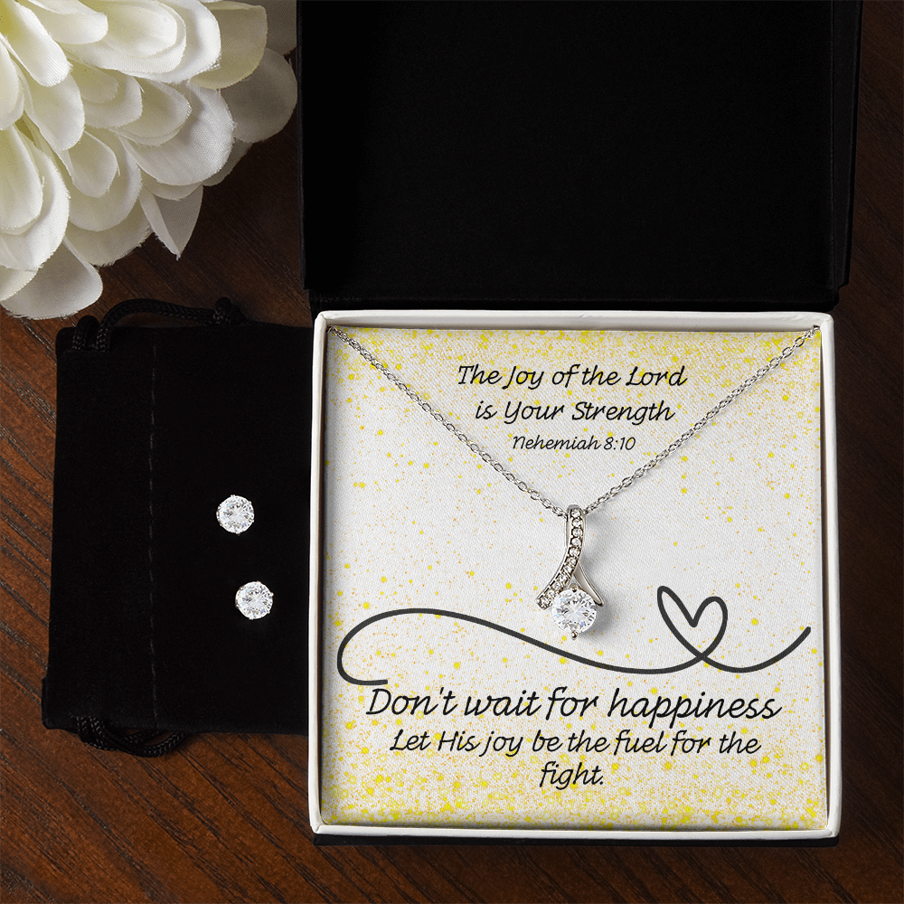 The Joy of the Lord Is Your Strength (Nehemiah 8:10) | Alluring Beauty Necklace & Earring Set