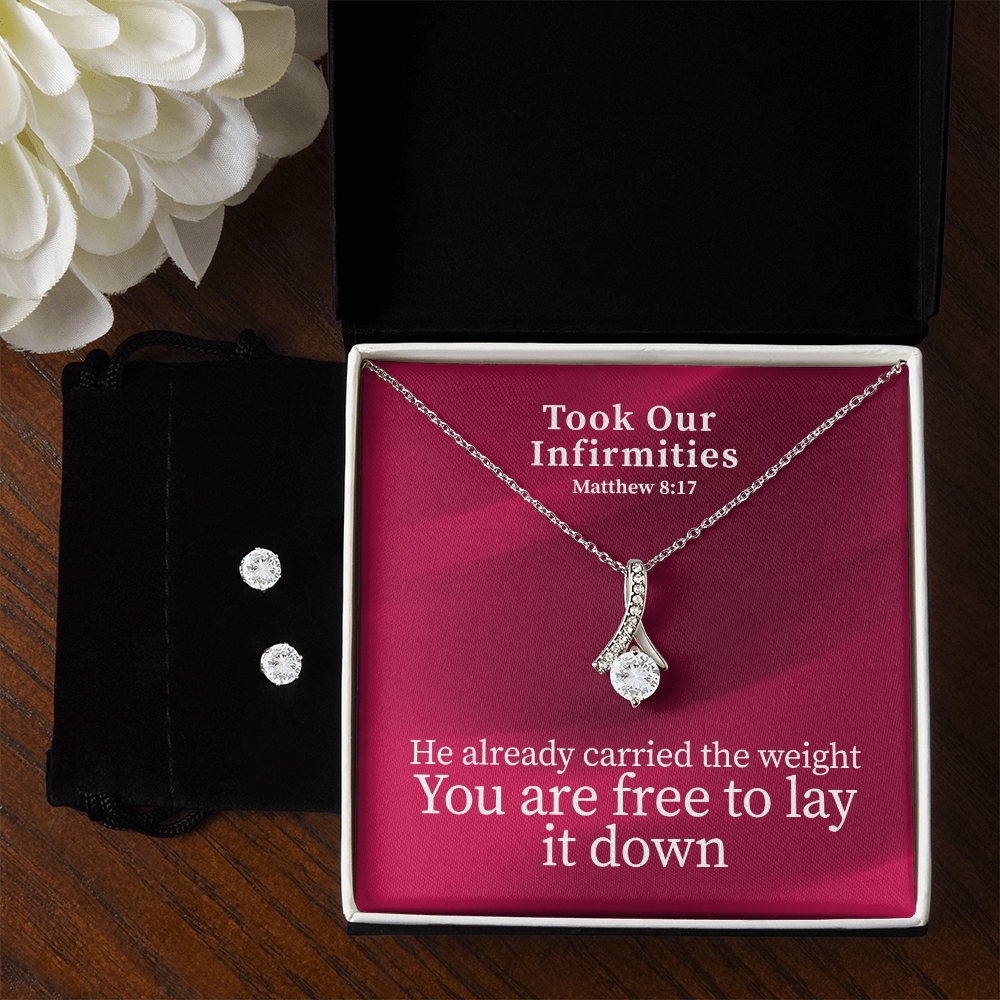Took Our Infirmities (Matthew :17) | Alluring Beauty Necklace & Earring Set