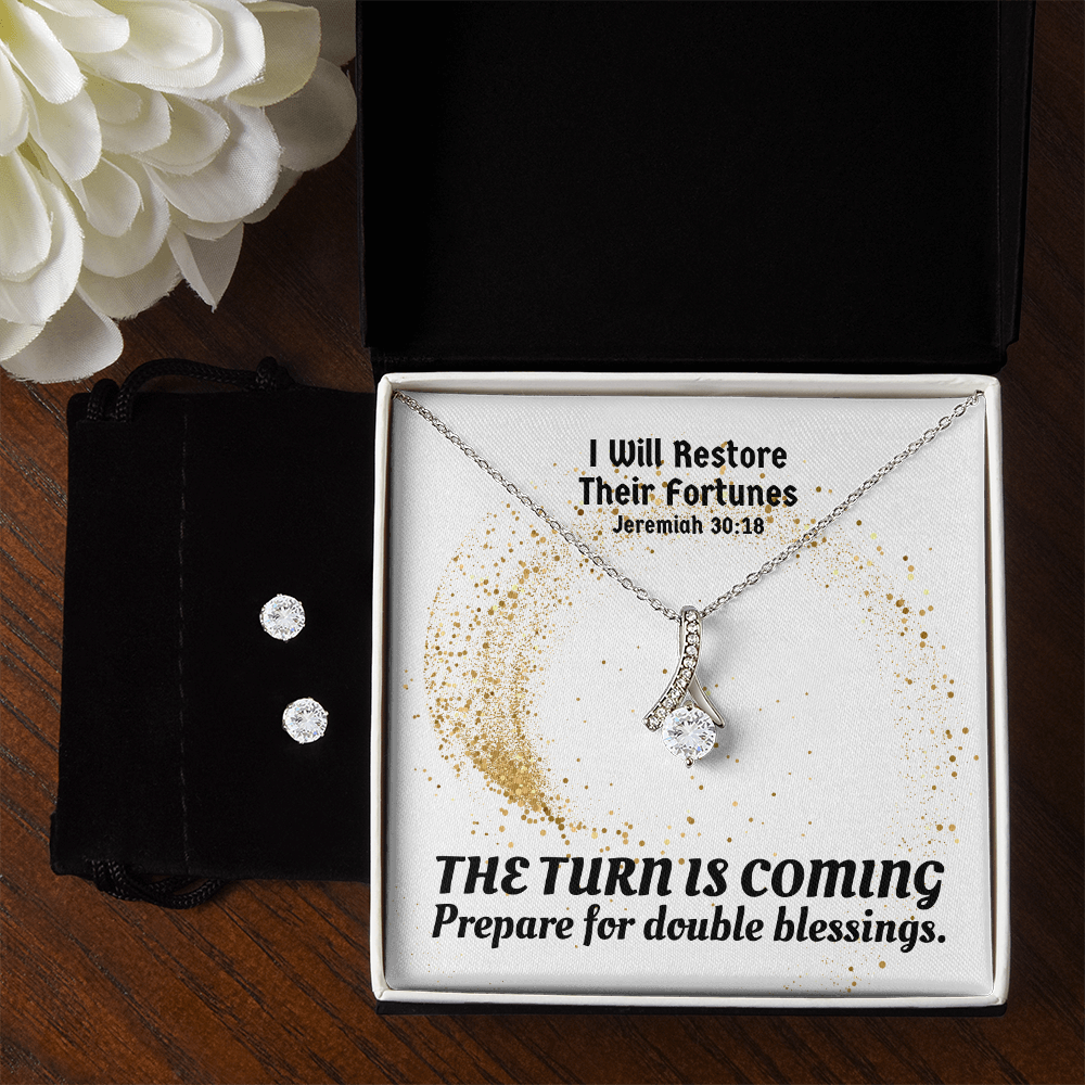 I Will Restore Their Fortunes (Jeremiah 30:18) | Alluring Beauty Necklace & Earring Set