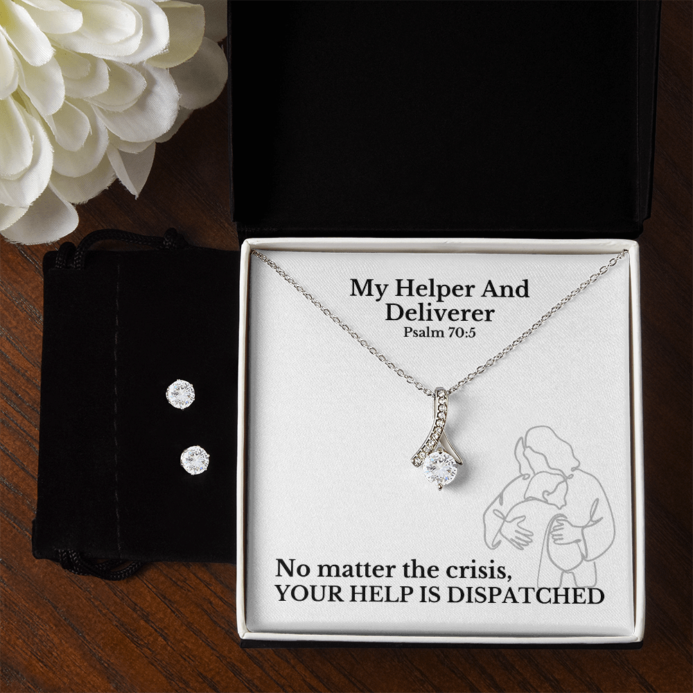 My Helper And Deliverer (Psalm 70:5) | Alluring Beauty Necklace & Earring Set