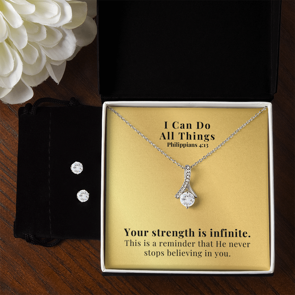 I Can Do All Things (Philippians 4:13) | Alluring Beauty Necklace & Earring Set