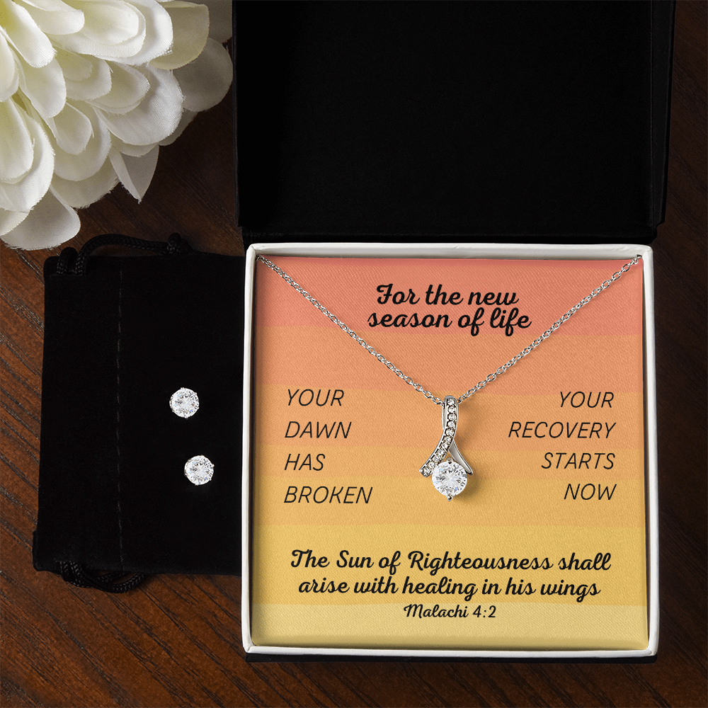 Healing In His Wings (Malachi 4:2) | Alluring Beauty Necklace & Earring Set
