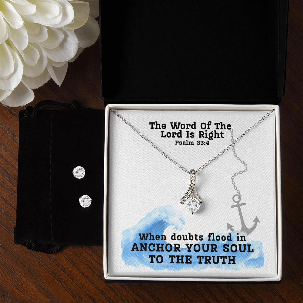 The Word Of The Lord Is Right (Psalm 33:4) | Alluring Beauty Necklace & Earring Set