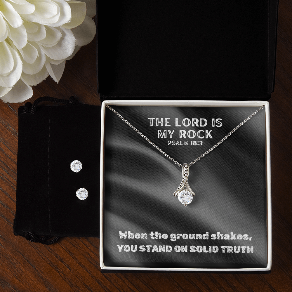 The Lord Is My Rock (Psalm 18:2) | Alluring Beauty Necklace & Earring Set