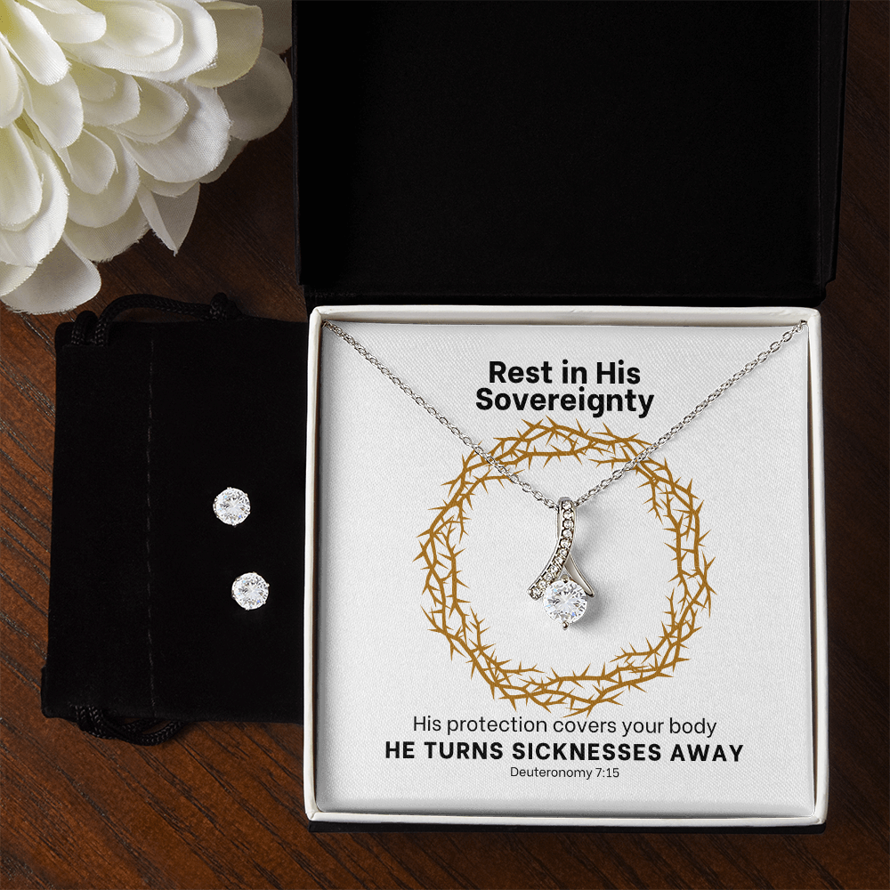 He Turns Sicknesses Away (Deuteronomy 7:15) | Alluring Beauty Necklace & Earring Set