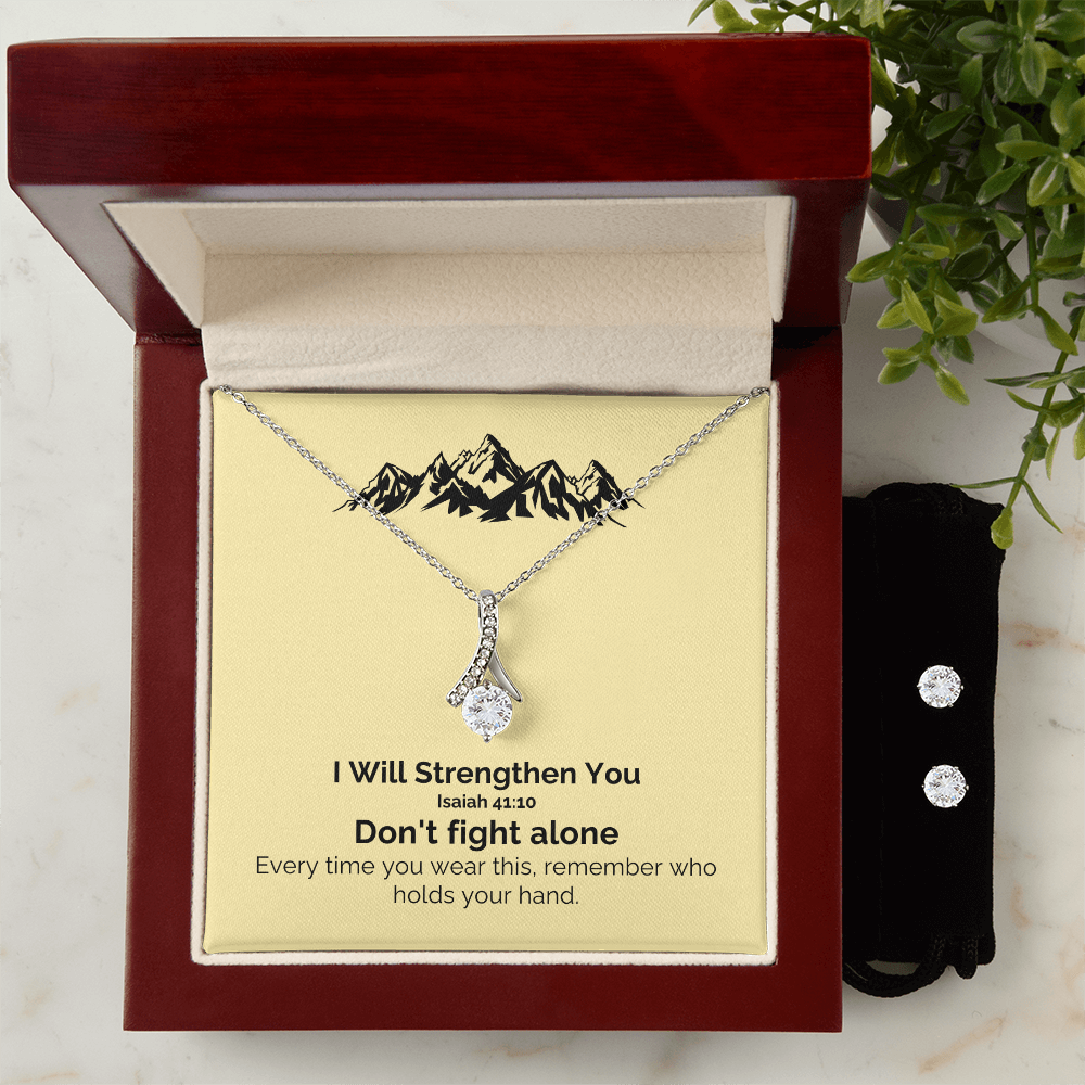 I Will Strengthen You (Isaiah 41:10) | Alluring Beauty Necklace & Earring Set