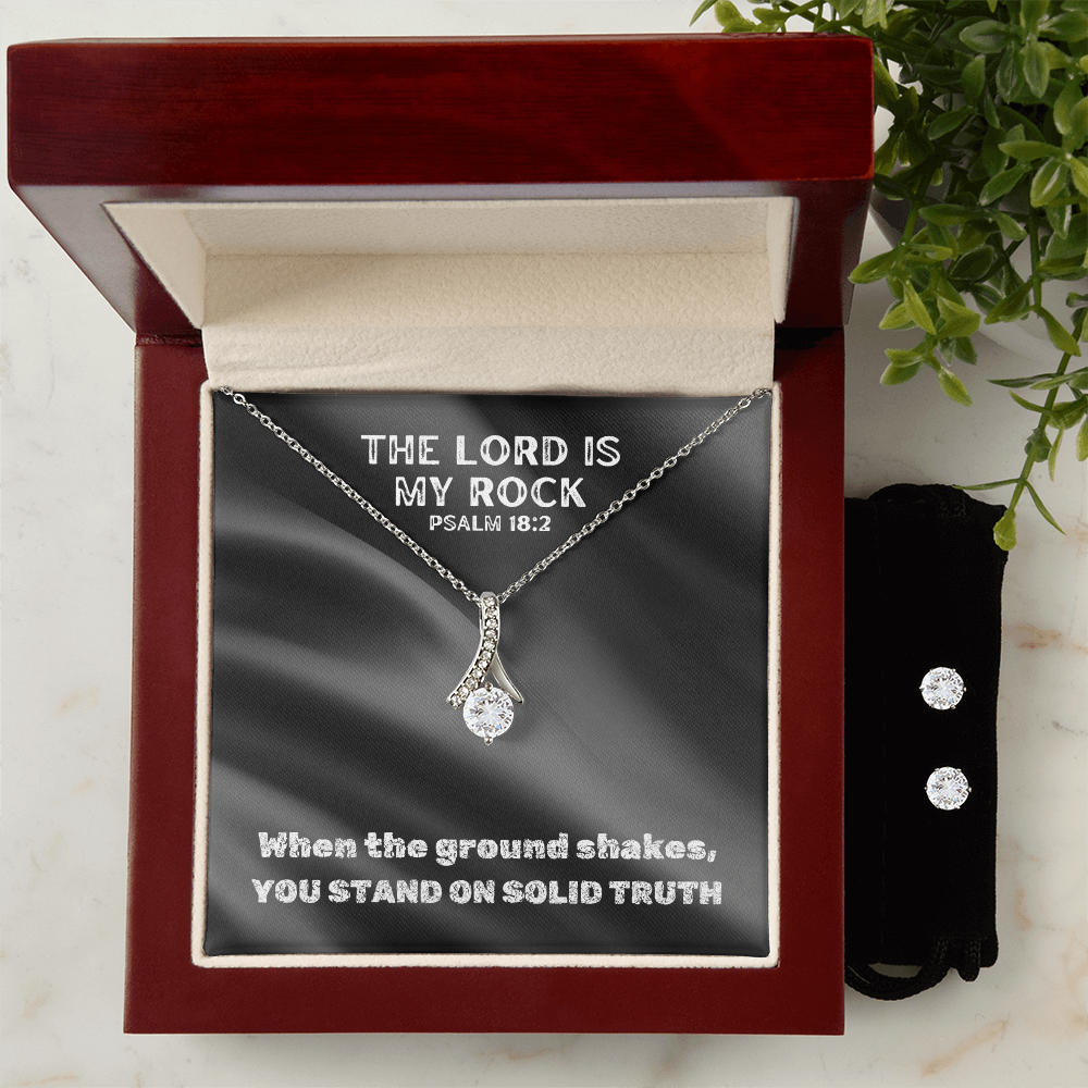 The Lord Is My Rock (Psalm 18:2) | Alluring Beauty Necklace & Earring Set