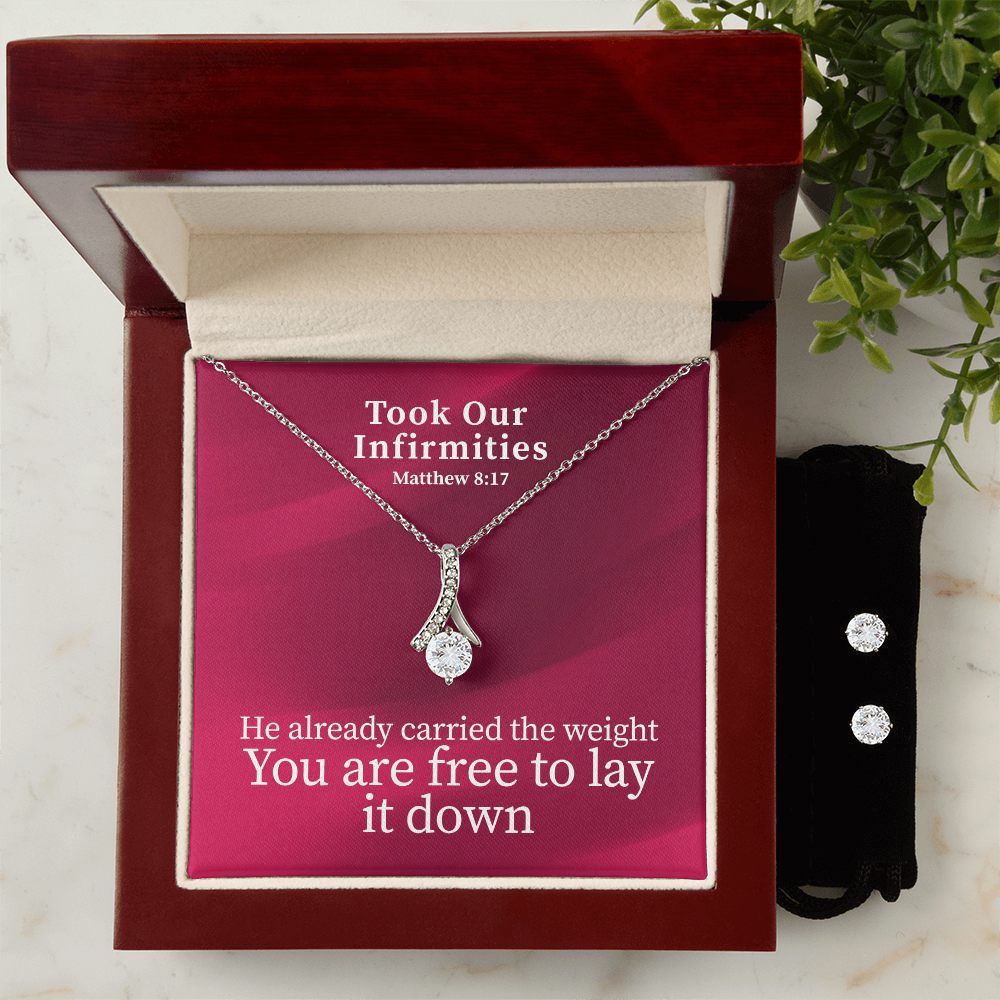 Took Our Infirmities (Matthew :17) | Alluring Beauty Necklace & Earring Set