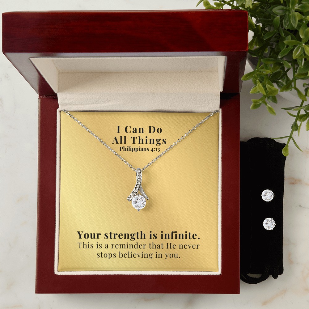 I Can Do All Things (Philippians 4:13) | Alluring Beauty Necklace & Earring Set