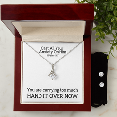 Cast All Your  Anxiety On Him (1 Peter 5:7) | Alluring Beauty Necklace & Earring Set