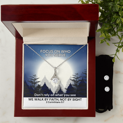 We Walk By Faith, Not By Sight (2 Corinthians 5:7) | Alluring Beauty Necklace & Earring Set
