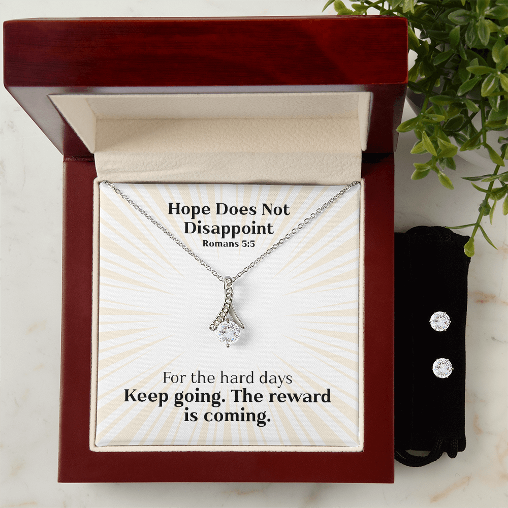 Hope Does Not Disappoint (Romans 5:5) | Alluring Beauty Necklace & Earring Set