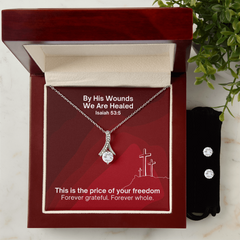 By His Wounds We Are Healed (Isaiah 53:5) | Alluring Beauty Necklace & Earring Set