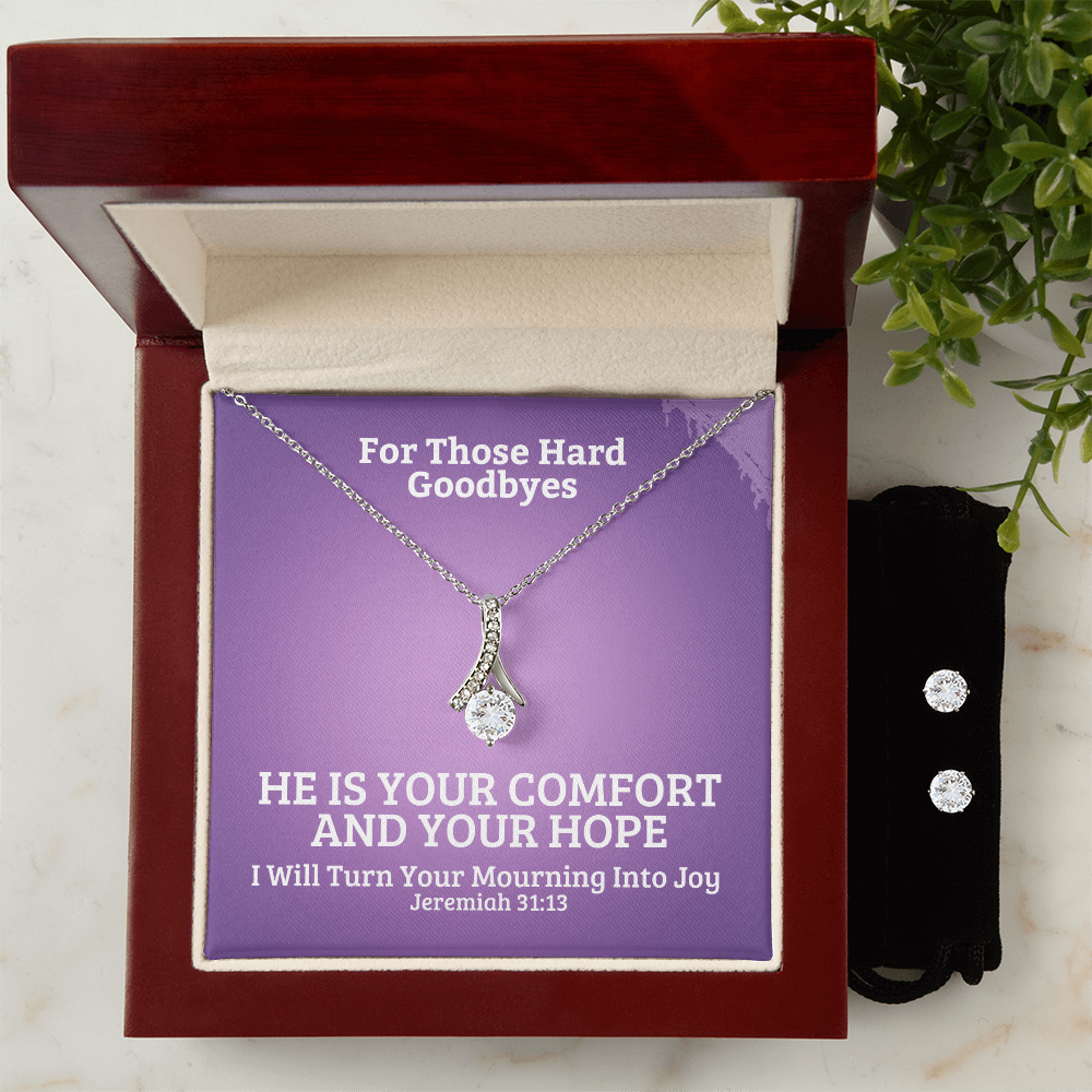 I Will Turn Your Mourning Into Joy (Jeremiah 31:13) | Alluring Beauty Necklace & Earring Set