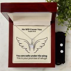 He Will Cover You (Psalm 91:4) | Alluring Beauty Necklace & Earring Set