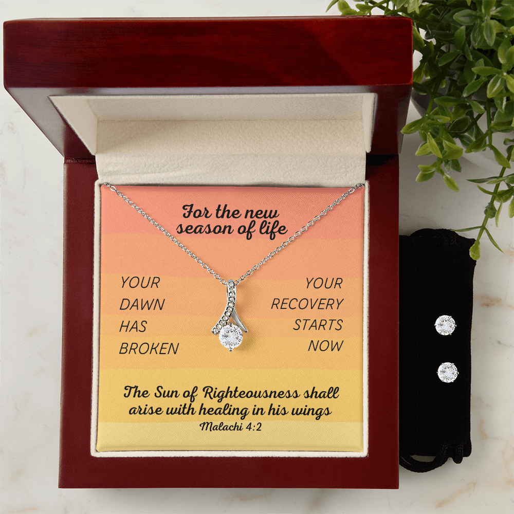 Healing In His Wings (Malachi 4:2) | Alluring Beauty Necklace & Earring Set