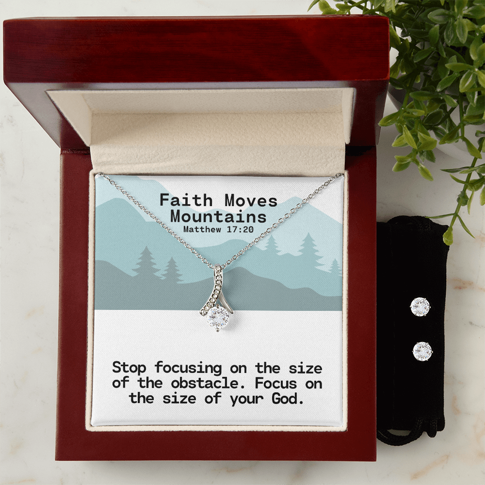 Faith Moves Mountains (Matthew 17:20) | Alluring Beauty Necklace & Earring Set