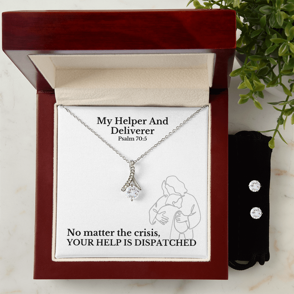 My Helper And Deliverer (Psalm 70:5) | Alluring Beauty Necklace & Earring Set