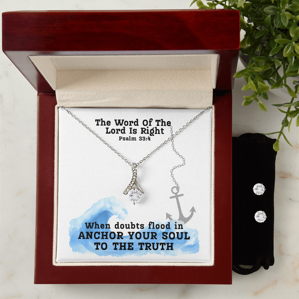 The Word Of The Lord Is Right (Psalm 33:4) | Alluring Beauty Necklace & Earring Set