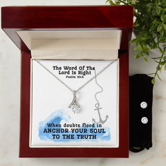 The Word Of The Lord Is Right (Psalm 33:4) | Alluring Beauty Necklace & Earring Set