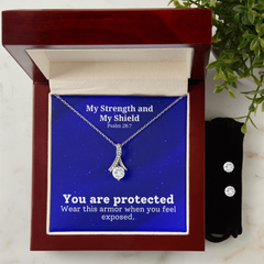 My Strength and My Shield (Psalm 28:7) | Alluring Beauty Necklace & Earring Set