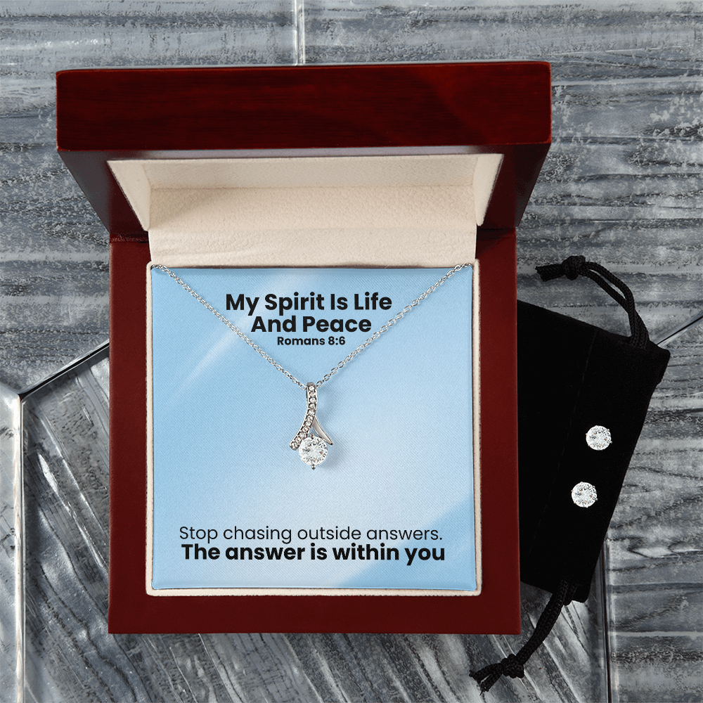 My Spirit Is Life And Peace (Romans 8:6) | Alluring Beauty Necklace & Earring Set