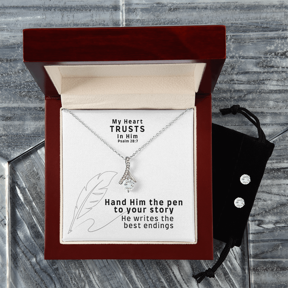 My Heart Trusts In Him (Psalm 28:7) | Alluring Beauty Necklace & Earring Set