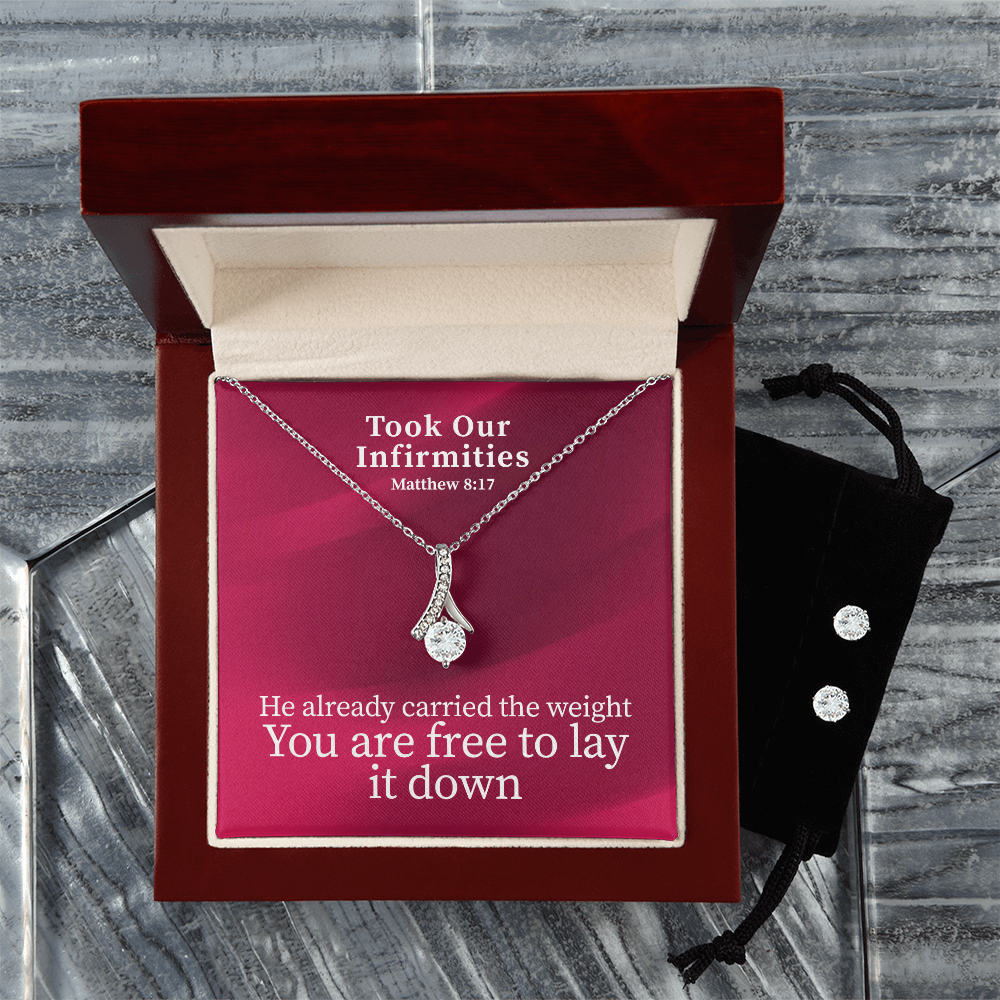Took Our Infirmities (Matthew :17) | Alluring Beauty Necklace & Earring Set