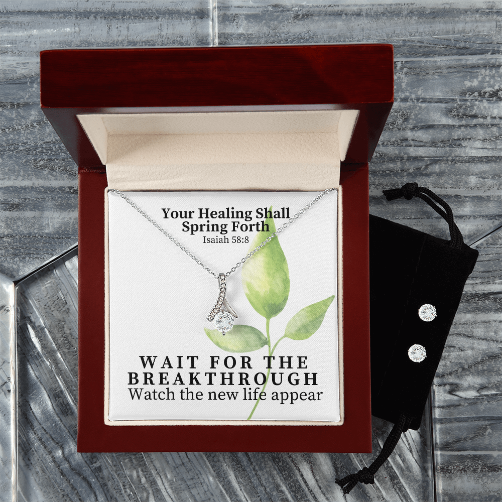 Your Healing Shall Spring Forth (Isaiah 58:8) | Alluring Beauty Necklace & Earring Set